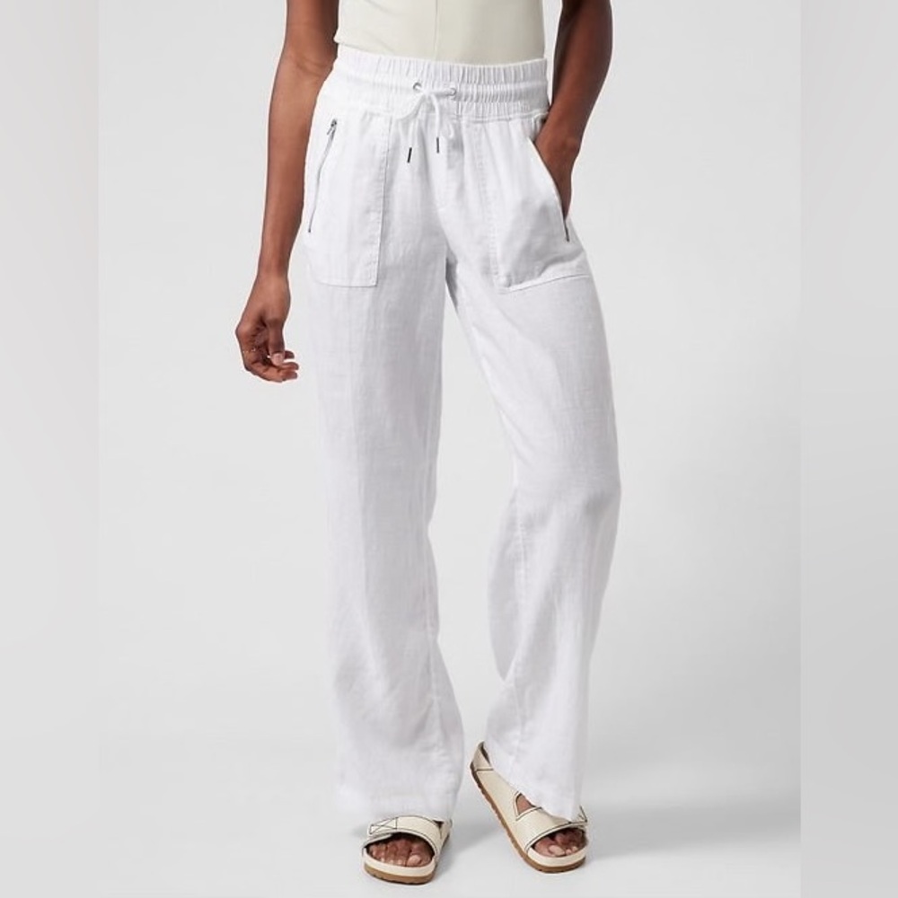 Athleta Cabo Wide Leg Linen Pants